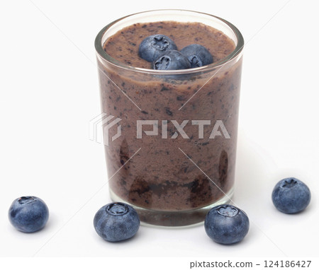 Fresh blueberries and juice Fresh blueberries and juice 124186427