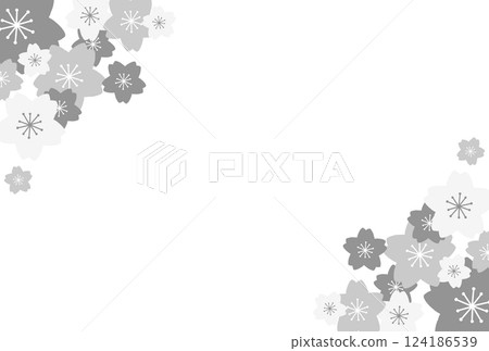 三朵灰色櫻花的框架 三朵灰色櫻花的框架 124186539