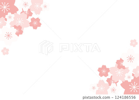 三朵淡粉色櫻花組成的框架 124186556