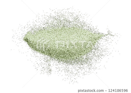 Green glitter powder isolated on transparent background 124186596