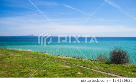 Baltic sea from the top of Dragor fort Denmark 124186625