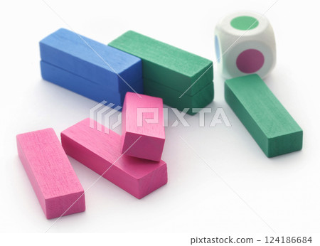 Game of colorful wooden blocks 124186684