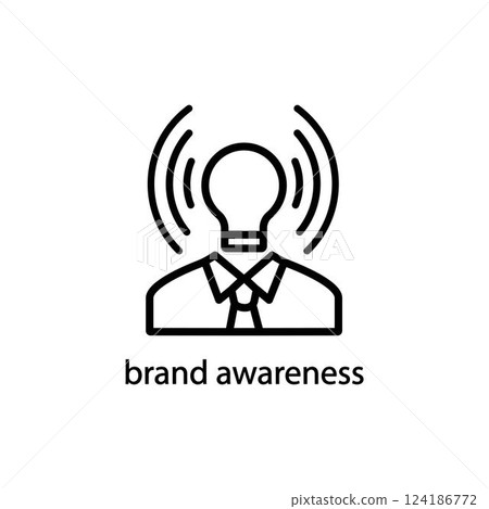 Brand awareness icon. Trendy modern flat linear vector brand awareness icon on white background from thin line general collection, editable outline stroke vector illustration Brand awareness icon. Trendy modern flat linear vector brand awareness icon on white background from thin line general collection, editable outline stroke vector illustration 124186772