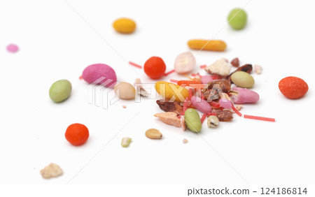 Colorful paan masala spice for eating betel leaf 124186814