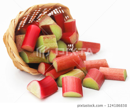 Fresh rhubarb chopped 124186838