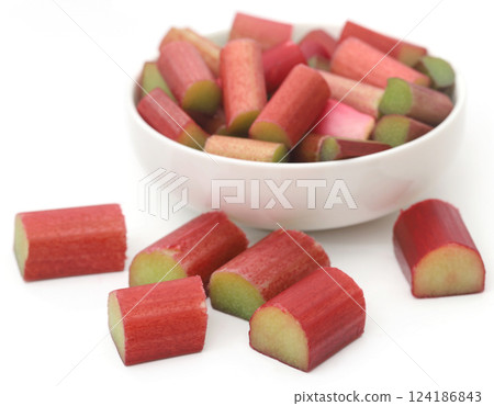 Fresh rhubarb 124186843