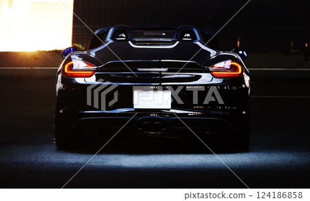 Glossy black open car Glossy black open car 124186858