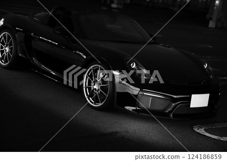 Glossy black open car 124186859