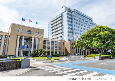 Saga Prefectural Office on a sunny day in Saga City, Saga Prefecture 124187007