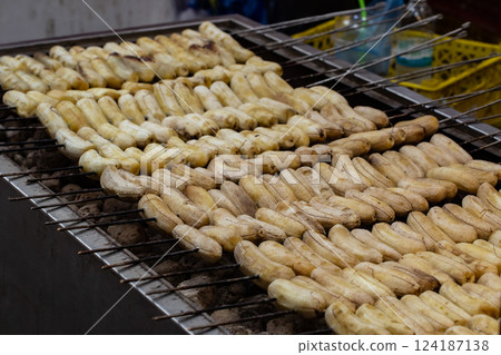 Banana, Grilled, Asia, Bangkok, Barbecue - Meal Banana, Grilled, Asia, Bangkok, Barbecue - Meal 124187138