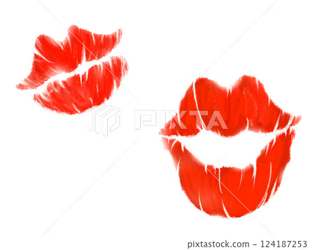 Lips illustration material set 124187253