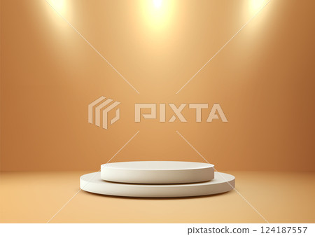 luxury product display mockup on gold gradient background, modern 3d showcase concept 124187557