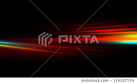 vibrant abstract light motion technology concept on dark background with colorful streaks 124187559