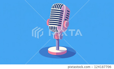 Microphone symbolizing digital podcast for online streaming and creativity 124187706