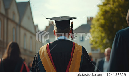 Graduation celebrations bring joy and pride as graduates embark new journeys. atmosphere is filled with excitement and hope Graduation celebrations bring joy and pride as graduates embark new journeys. atmosphere is filled with excitement and hope 124187829