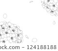 櫻花花束式相框②(黑線描、花瓣) 櫻花花束式相框②(黑線描、花瓣) 124188188