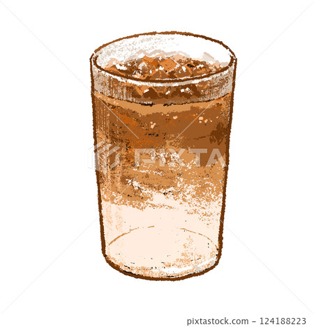 Hand drawn illustration of iced cafe latte Hand drawn illustration of iced cafe latte 124188223