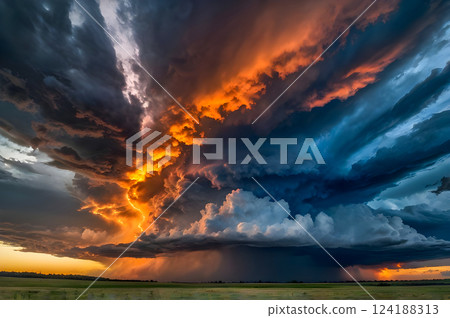 dramatic sky with cloud 124188313