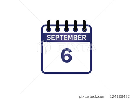 September 6 Calendar Icon September 6 Calendar Icon 124188452