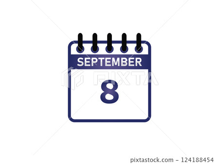 September 8 Calendar Icon September 8 Calendar Icon 124188454
