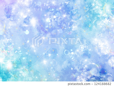 Mysterious, fairy tale, fantastical glittering gradient background wallpaper illustration texture [blue, light blue, purple] 124188682