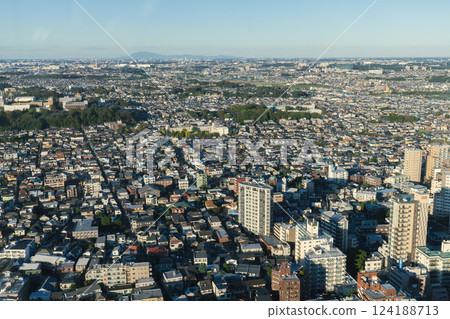 Tokyo cityscape view from the Ichikawa I-link town Observation deck 124188713