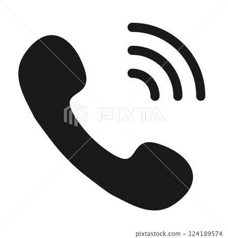 Simple telephone receiver icon illustration 124189574