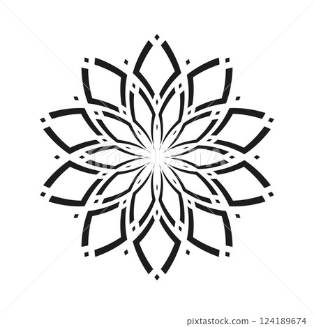 Abstract Flower Icon. Radial Floral Pattern. Decorative Design Element. Abstract Flower Icon. Radial Floral Pattern. Decorative Design Element. 124189674