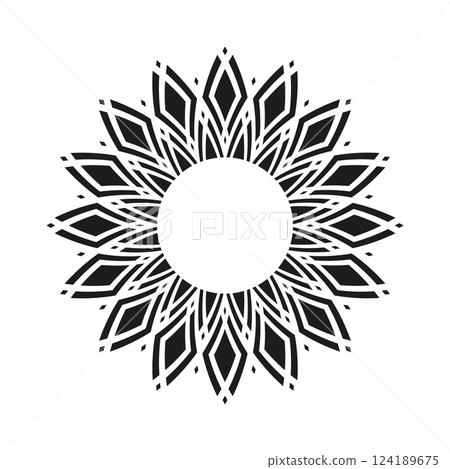 Abstract Flower Icon. Radial Floral Pattern. Decorative Design Element. Abstract Flower Icon. Radial Floral Pattern. Decorative Design Element. 124189675