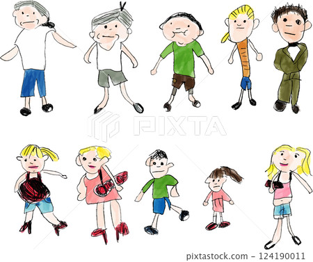 Child-drawn character cut 124190011