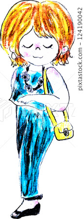Setup adult girl fashion full body illustration Setup adult girl fashion full body illustration 124190042