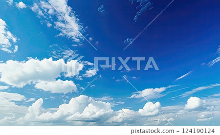 《AI image》Summer blue sky and white clouds 《AI image》Summer blue sky and white clouds 124190124