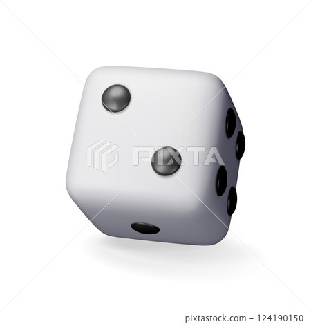 3D dice white playing cube isolated on white 3D dice white playing cube isolated on white 124190150