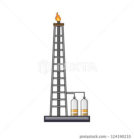 petroleum oil rig cartoon vector illustration 124190210