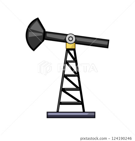 platform oil rig cartoon vector illustration 124190246