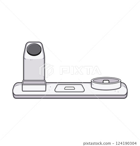 fast multi device charging station cartoon vector illustration 124190304