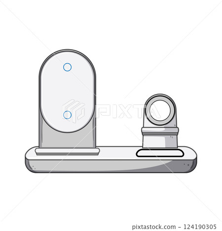 desktop multi device charging station cartoon vector illustration 124190305