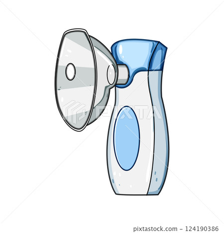 breath inhaler portable cartoon vector illustration breath inhaler portable cartoon vector illustration 124190386