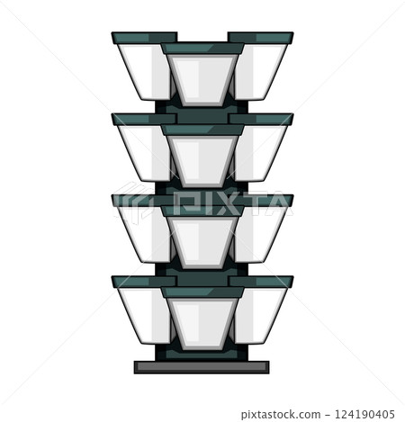 aquaponics indoor vertical garden cartoon vector illustration 124190405