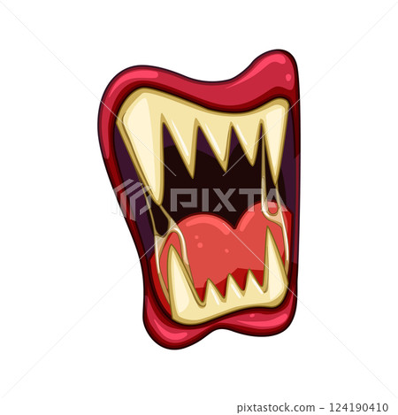 eerie horror mouth cartoon vector illustration eerie horror mouth cartoon vector illustration 124190410