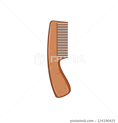 eco hair brush wooden cartoon vector illustration 124190425