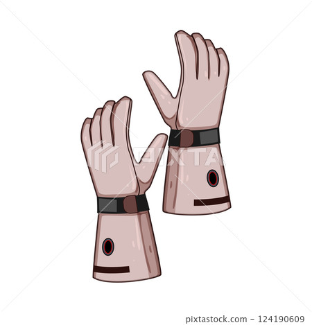 insulated gloves heated cartoon vector illustration 124190609