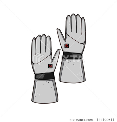 thermal gloves heated cartoon vector illustration 124190611