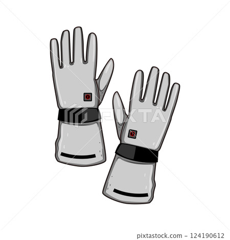 electric gloves heated cartoon vector illustration 124190612