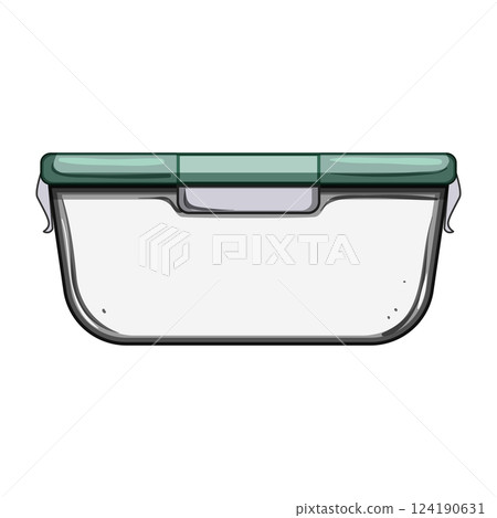 ecofriendly glass food storage container cartoon vector illustration 124190631