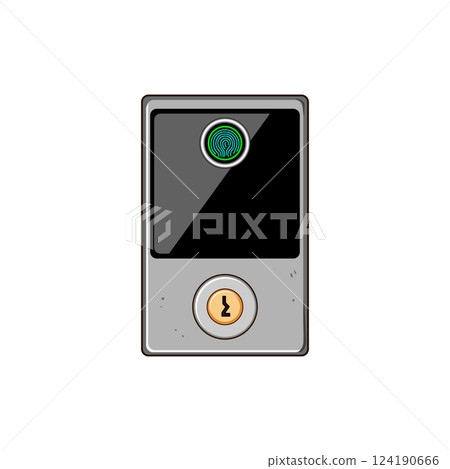 security fingerprint door lock cartoon vector illustration security fingerprint door lock cartoon vector illustration 124190666
