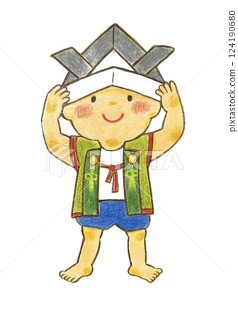 戴頭盔的孩子 124190680