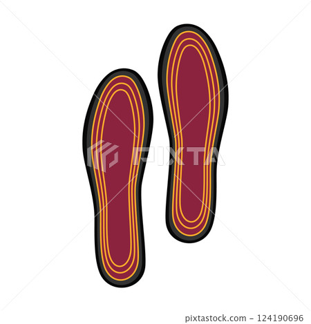 footwear electric heated insoles cartoon vector illustration 124190696