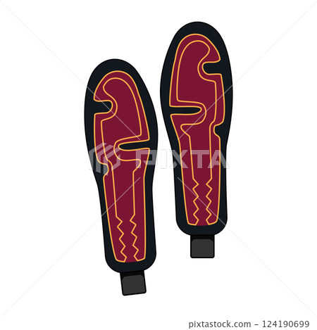 battery electric heated insoles cartoon vector illustration battery electric heated insoles cartoon vector illustration 124190699