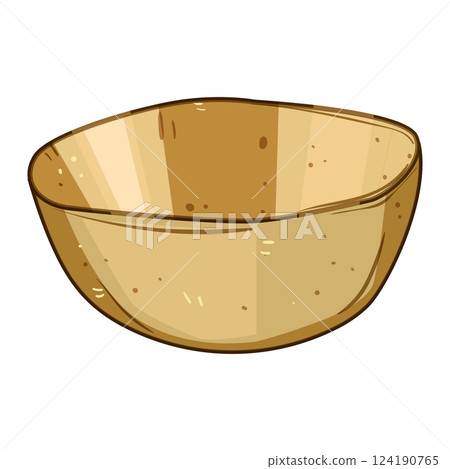 wood decorative bowl cartoon vector illustration wood decorative bowl cartoon vector illustration 124190765